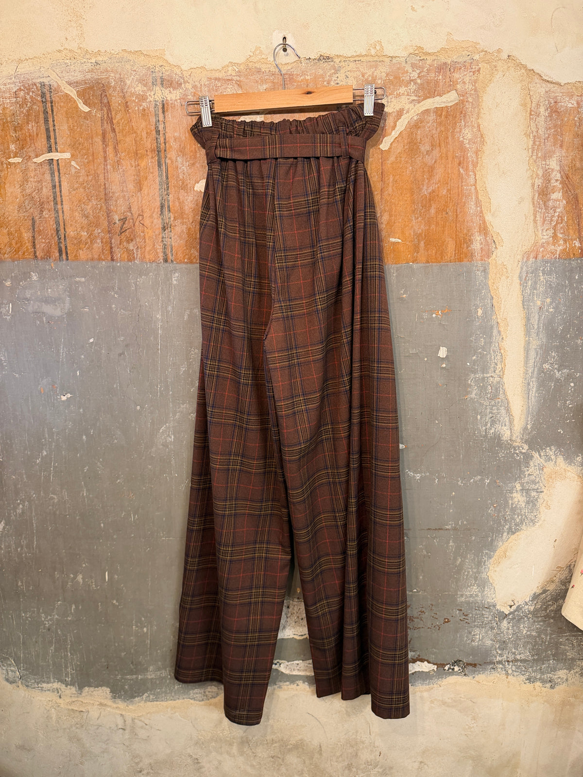 PANTALONE TARTAN MARRONE FUSCIACCA
