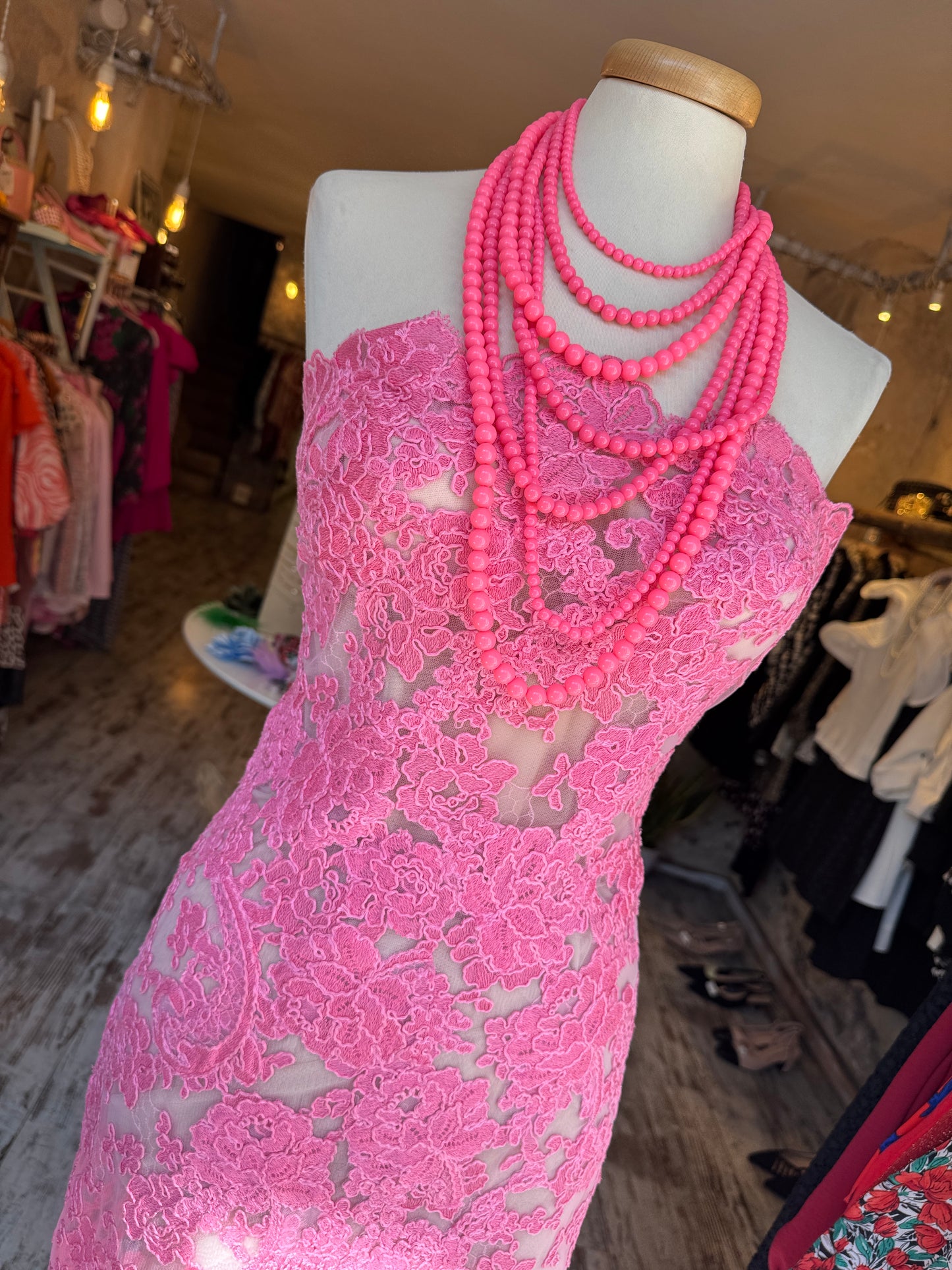 ABITO BUSTIER ERMANNO SCERVINO PIZZO SALMONE