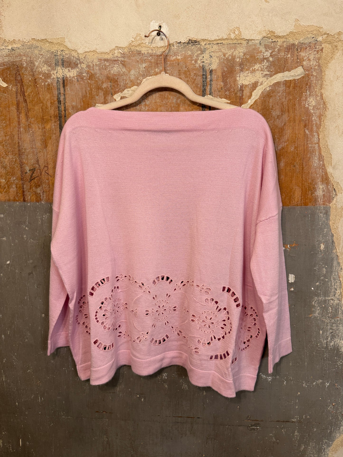 MAGLIA ERMANNO SCERVINO ROSA TRAFORATA