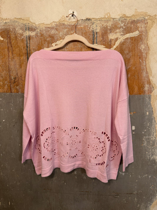 MAGLIA ERMANNO SCERVINO ROSA TRAFORATA