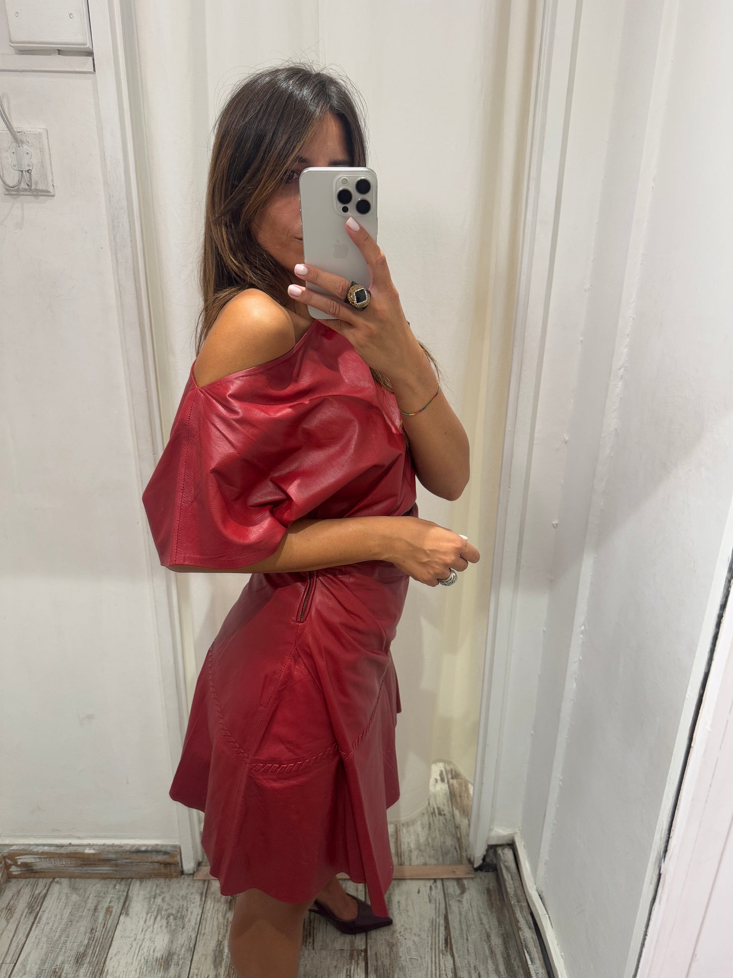 ABITO ZARA STUDIO IN PELLE BORDEAUX