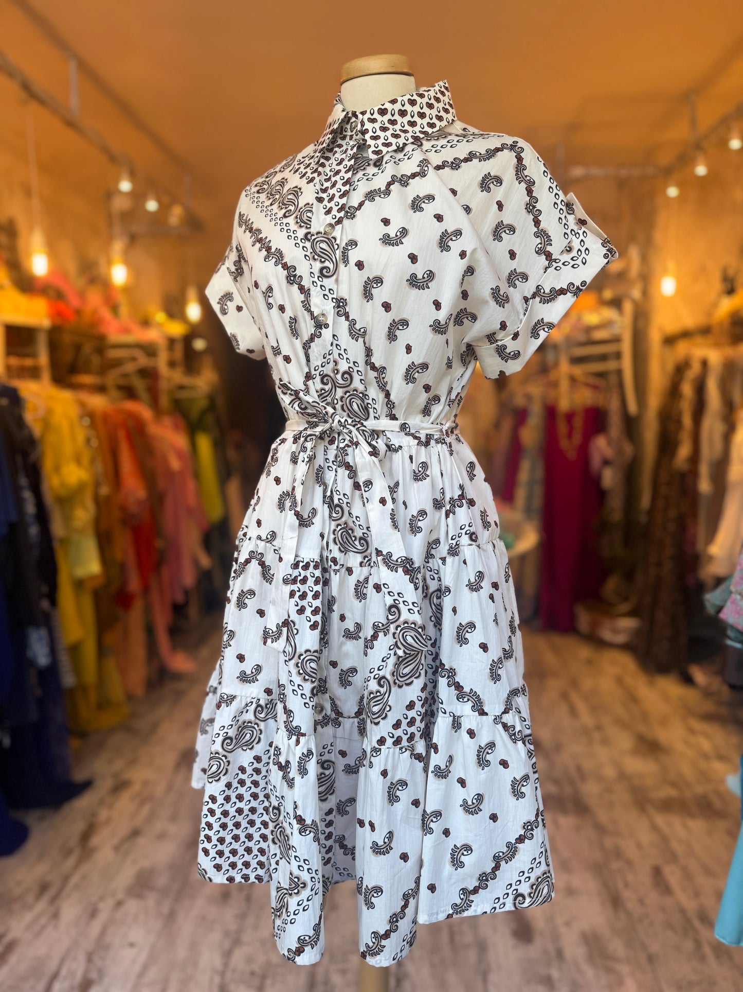 ABITO CHEMISIER BANDANA BIANCO