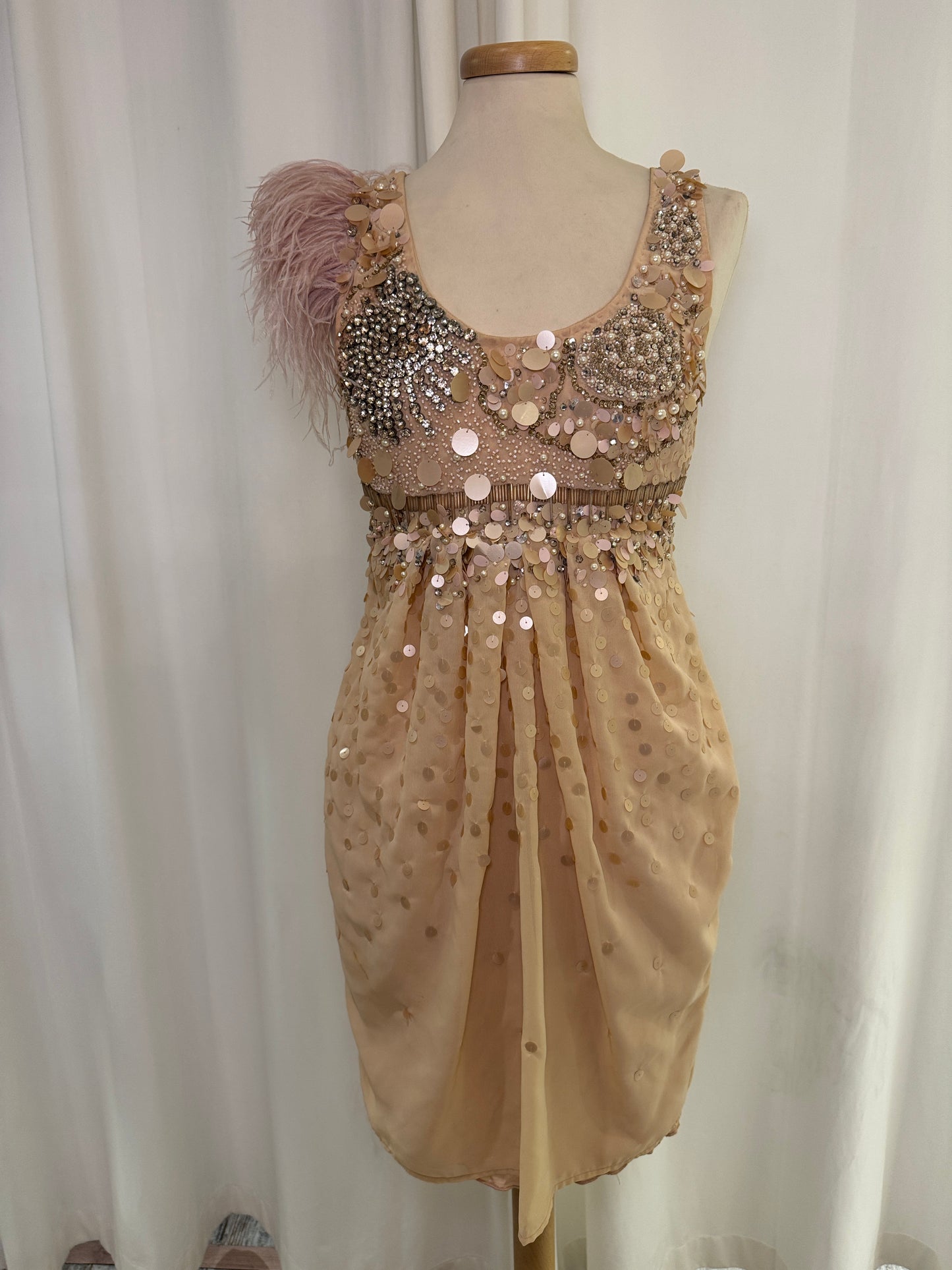 ABITO ELISABETTA FRANCHI CIPRIA CON RICAMI E PAILLETTES