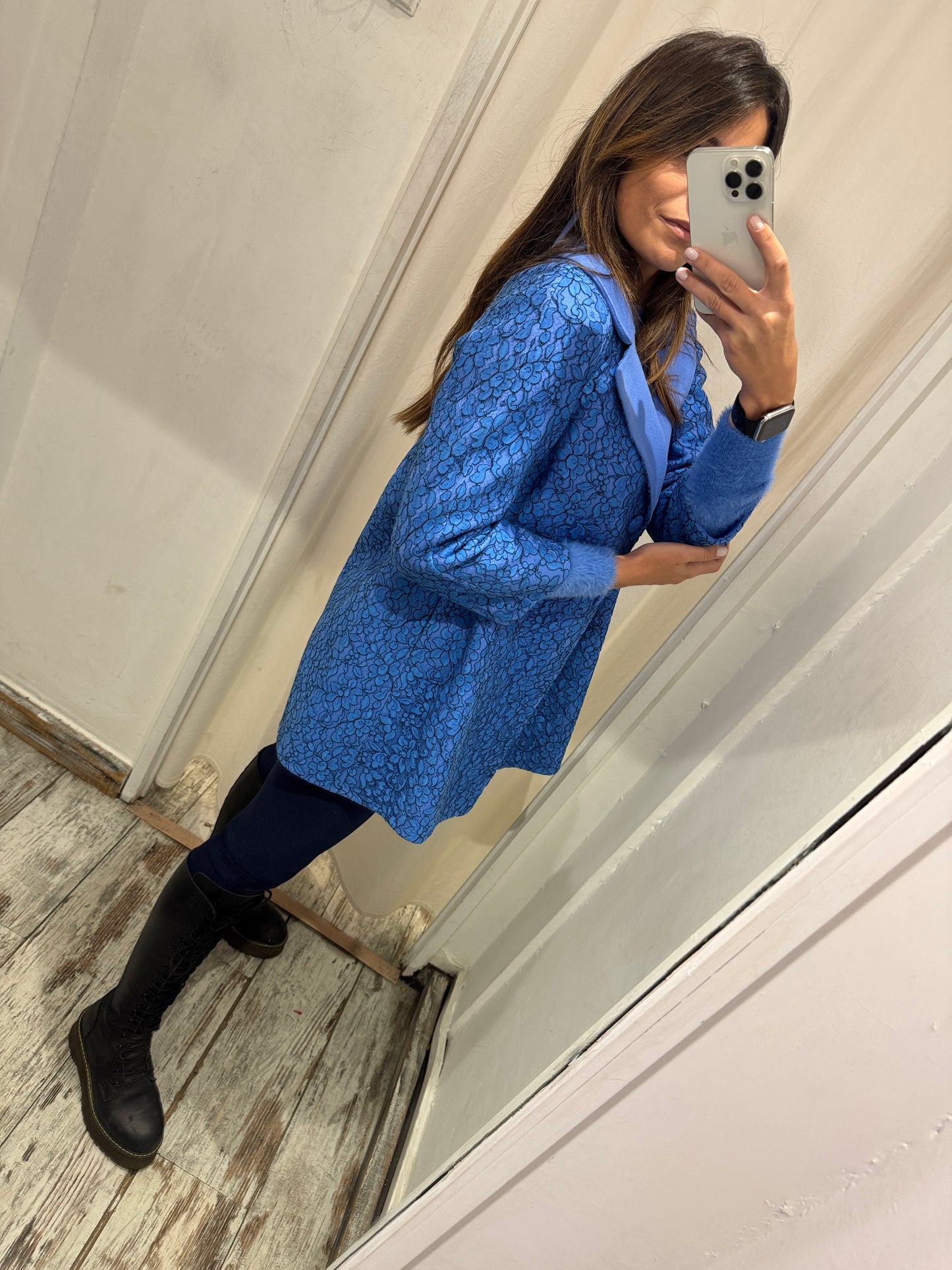 CAPPOTTINO ERMANNO SCERVINO IN PIZZO AZZURRO