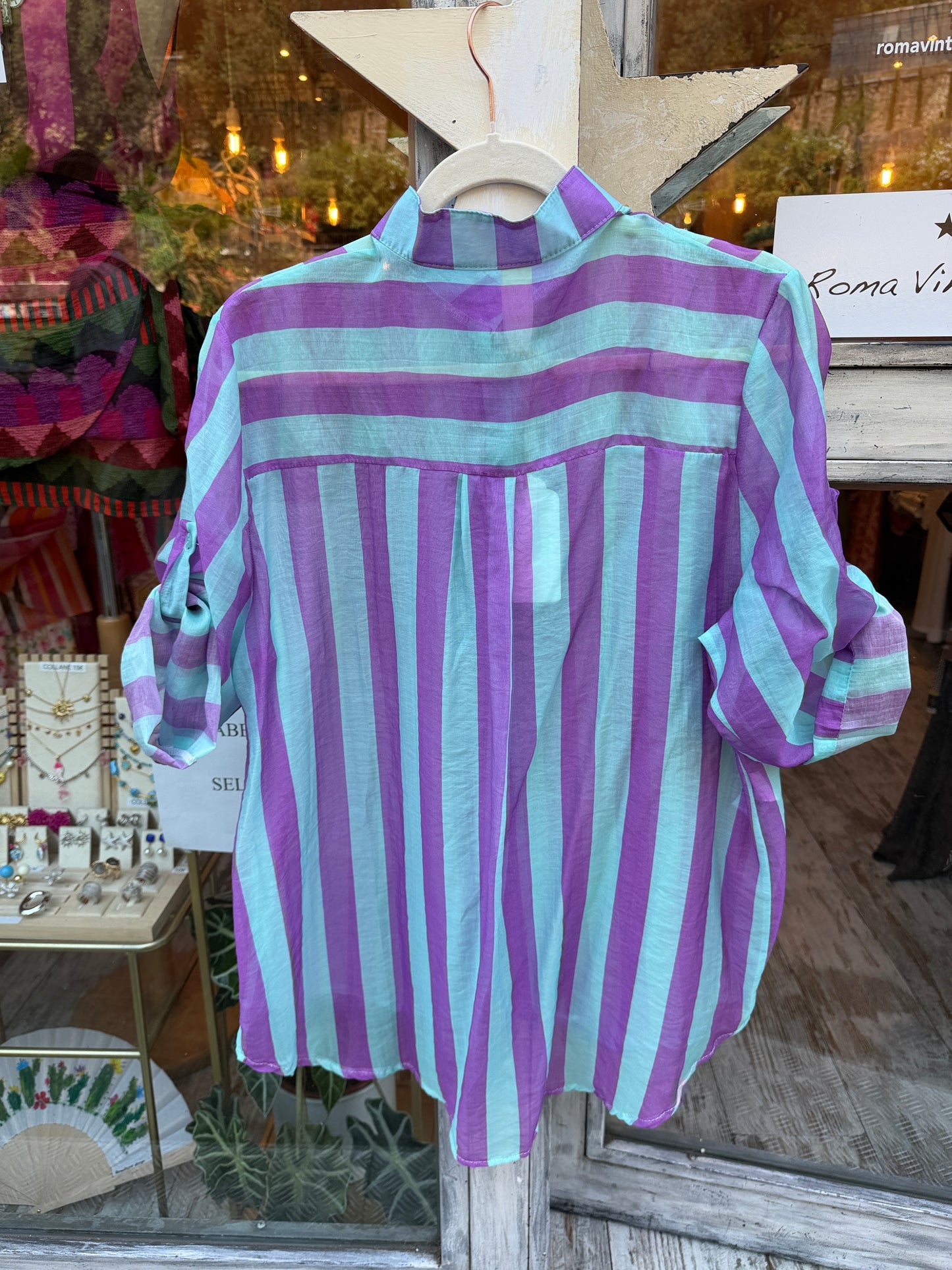 CAMICIA A RIGHE TIFFANY E VIOLA