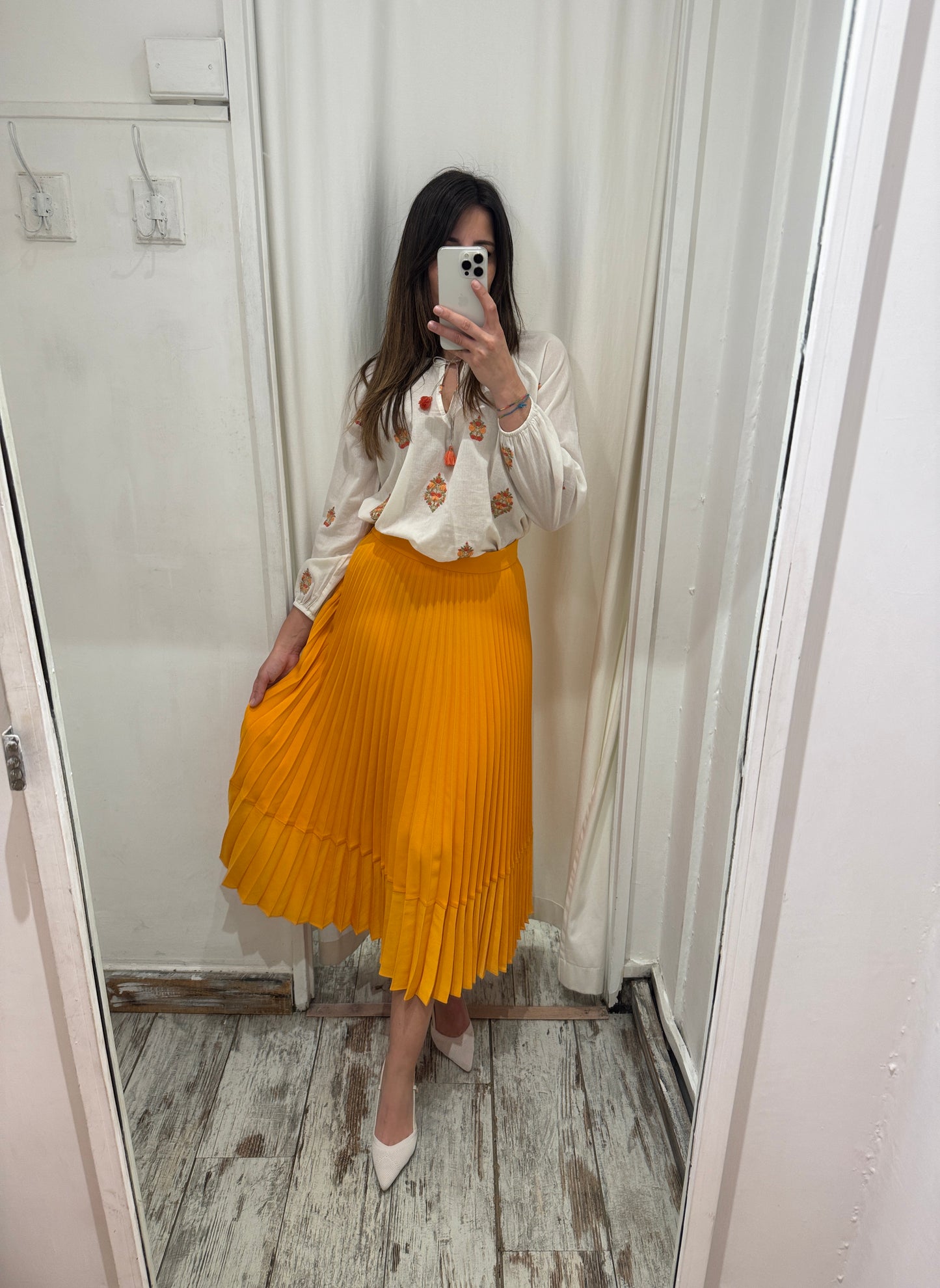 GONNA MIDÌ ZARA PLISSE ARANCIO