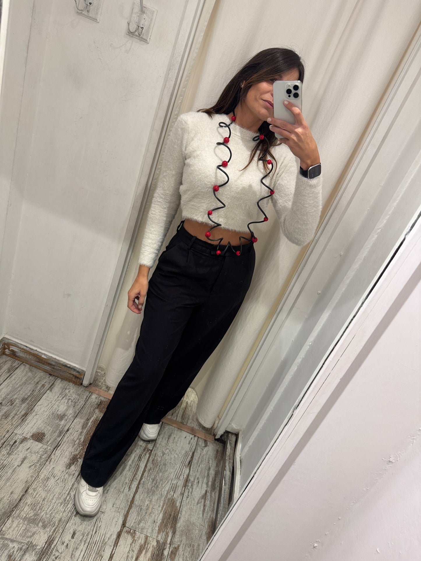 COLLANA ELASTICA NERO E ROSSO