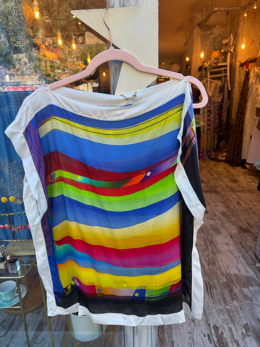 BLUSA ERMANNO SCERVINO IN SETA MULTICOLORE