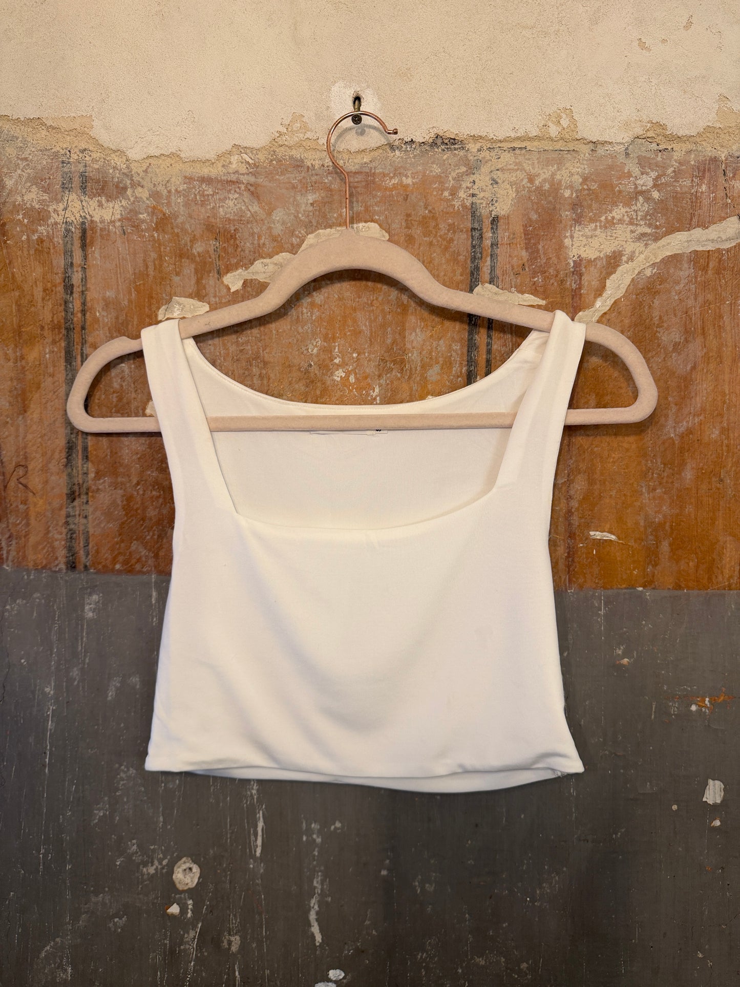 CROP TOP IN LYCRA BIANCO