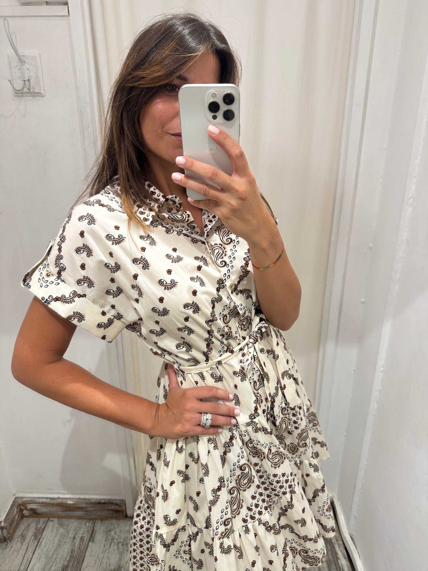 ABITO CHEMISIER BANDANA BIANCO