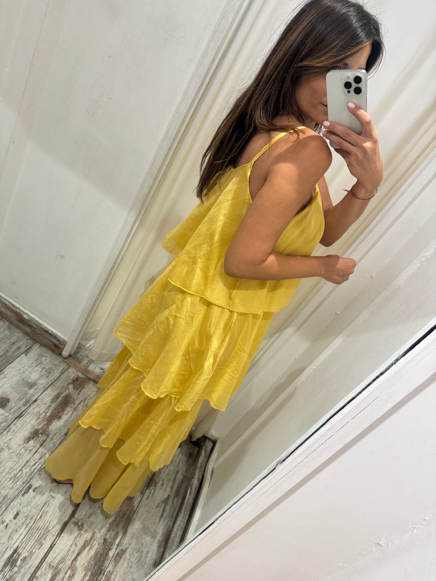 ABITO LUNGO BALZE GIALLO