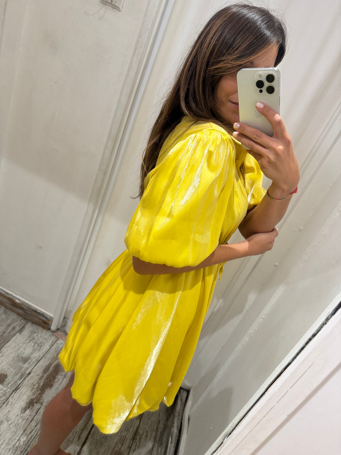 ABITO CHEMISIER GIALLO SATIN