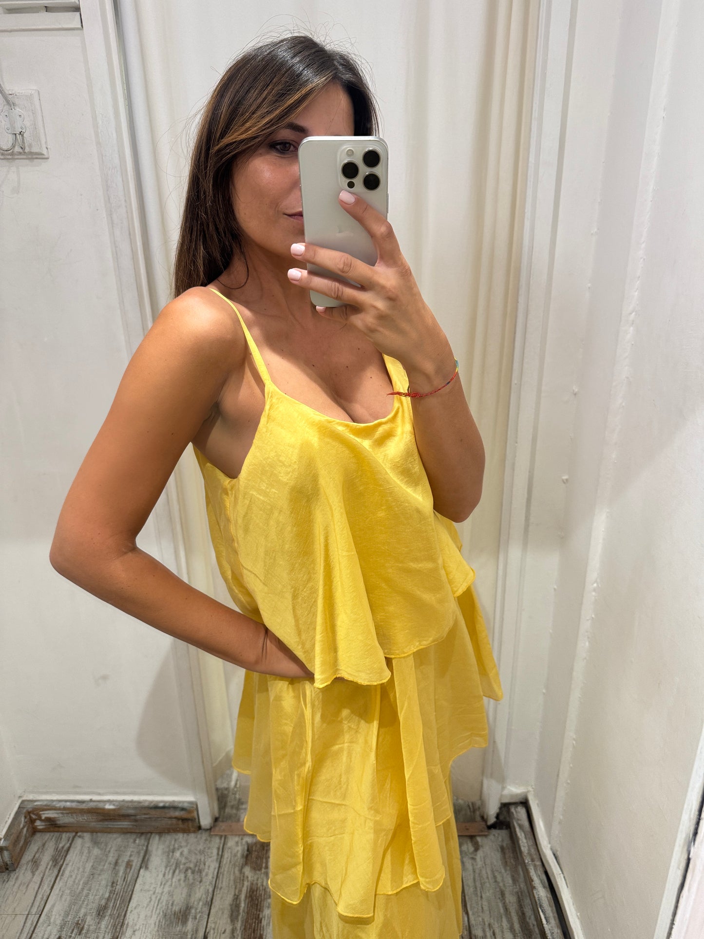 ABITO LUNGO BALZE GIALLO