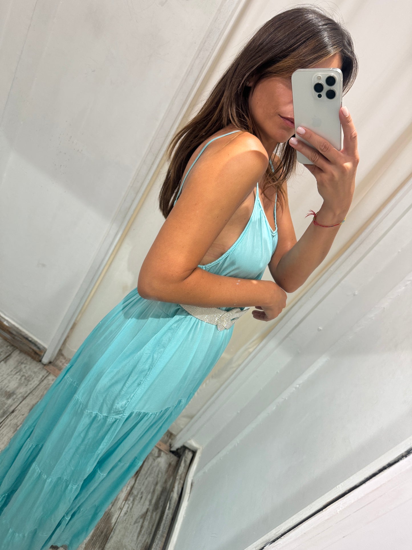 ABITO TIFFANY SATIN LUNGO
