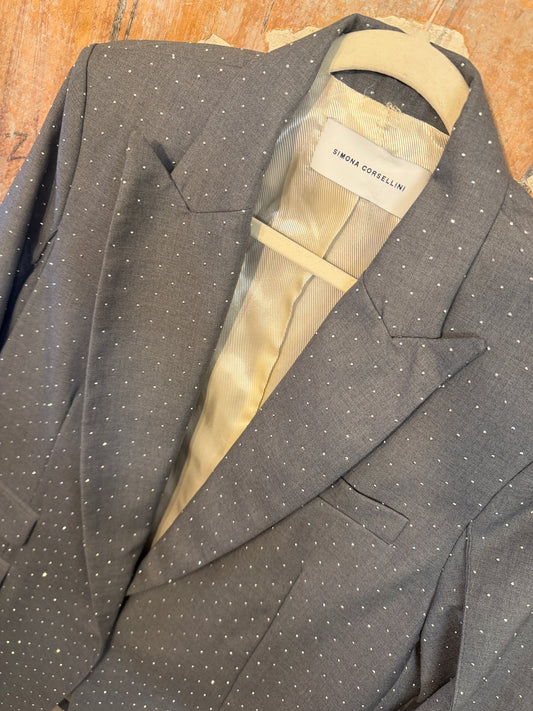 NEW COLLECTION - BLAZER SIMONA CORSELLINI GRIGIO CON STRASS