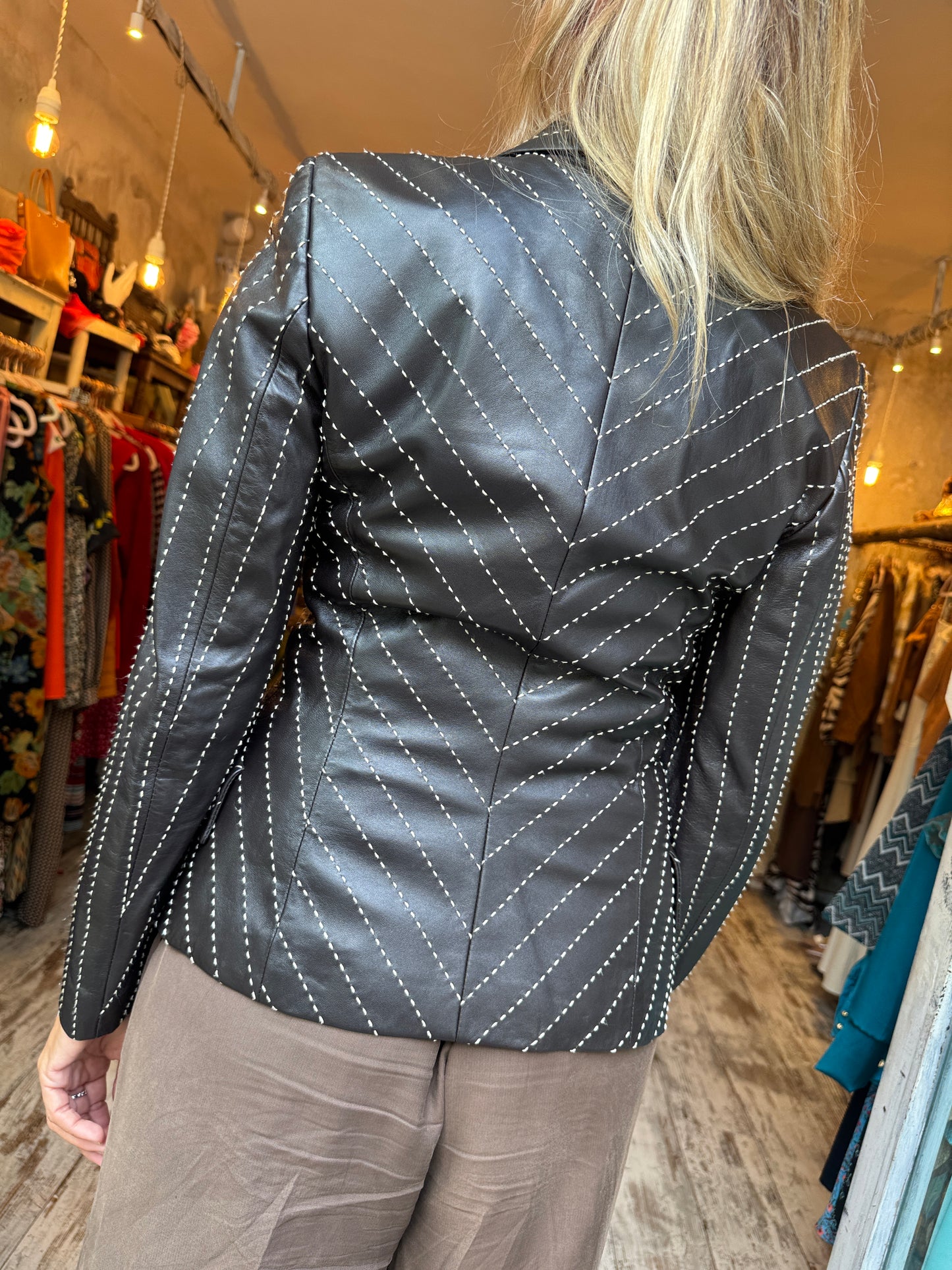 BLAZER FABRIZIO CORSI IN PELLE TESTA DI MORO