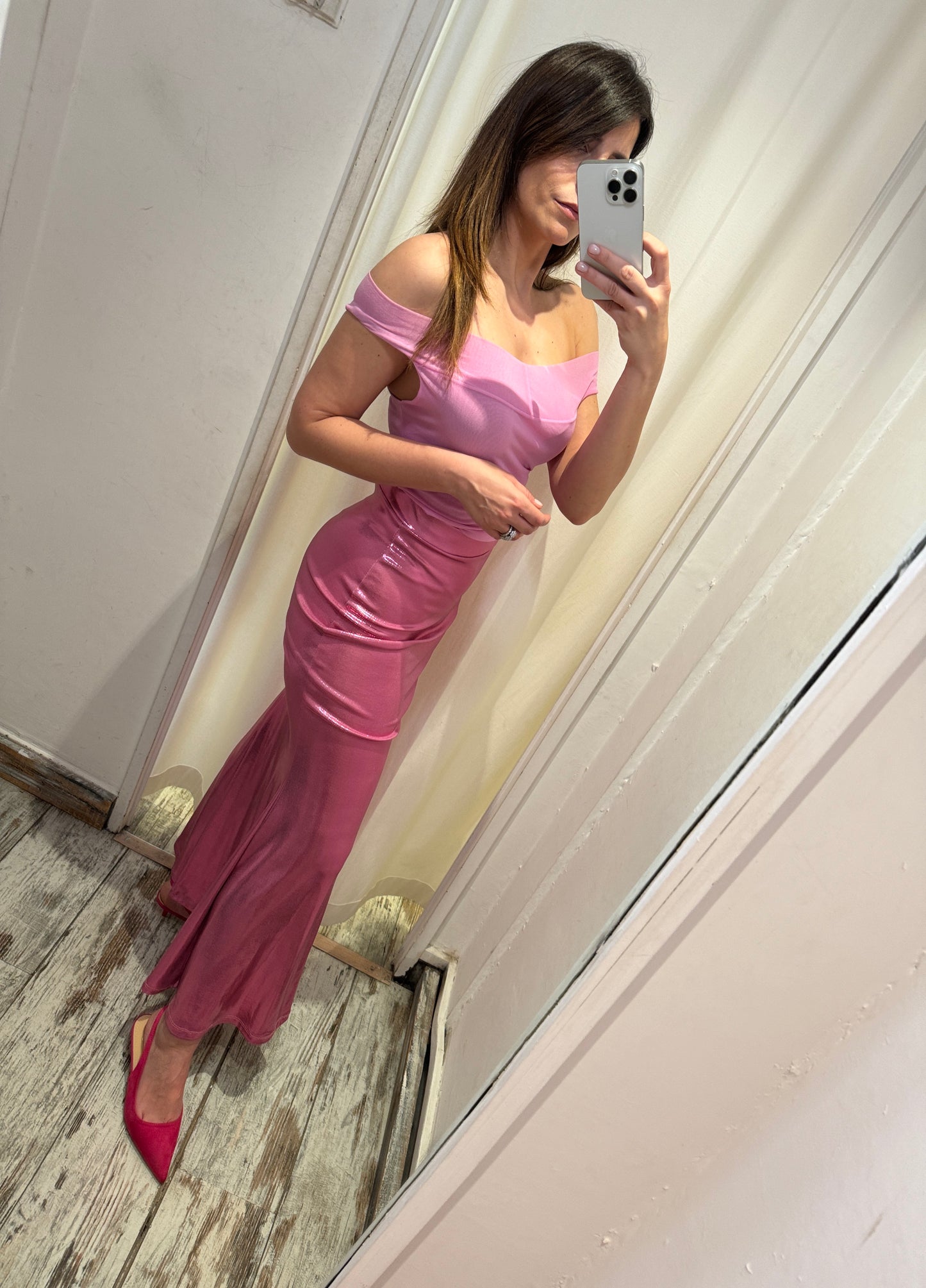 GONNA LUNGA ROSA LUCIDO