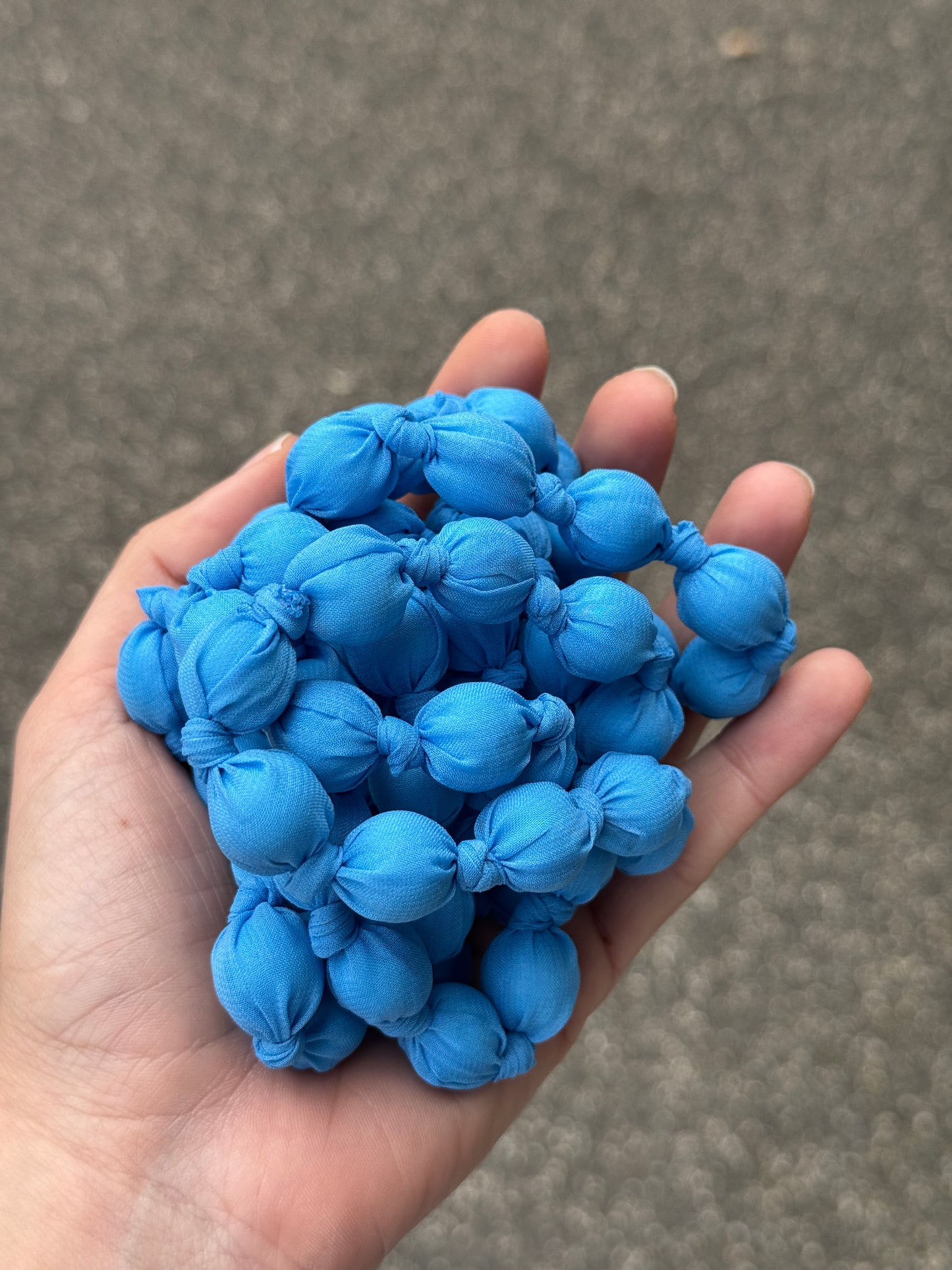 COLLANA PALLINE TESSUTO