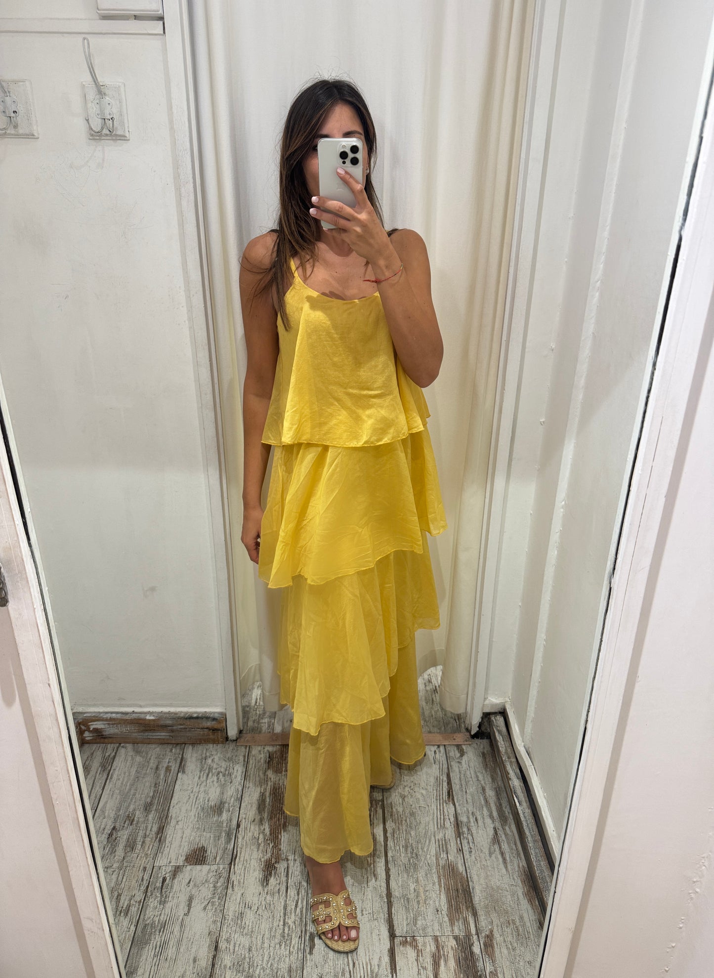 ABITO LUNGO BALZE GIALLO