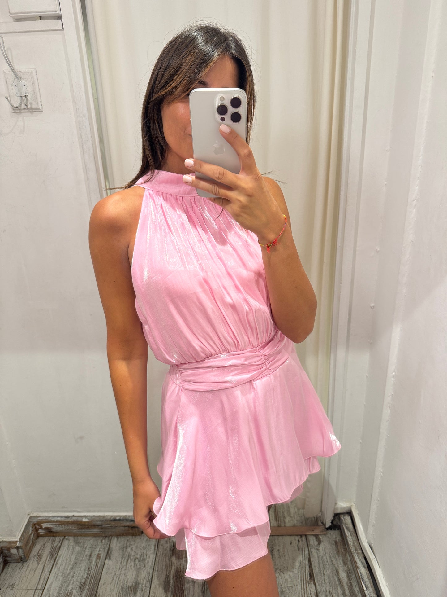ABITO/TUTA CORTO SATIN ROSA
