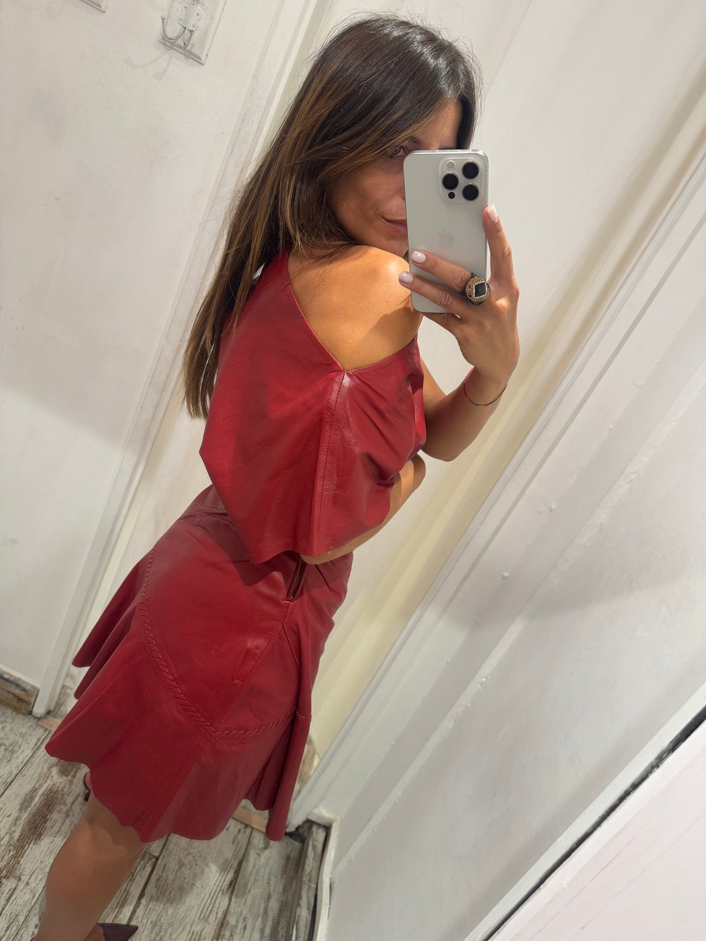 ABITO ZARA STUDIO IN PELLE BORDEAUX
