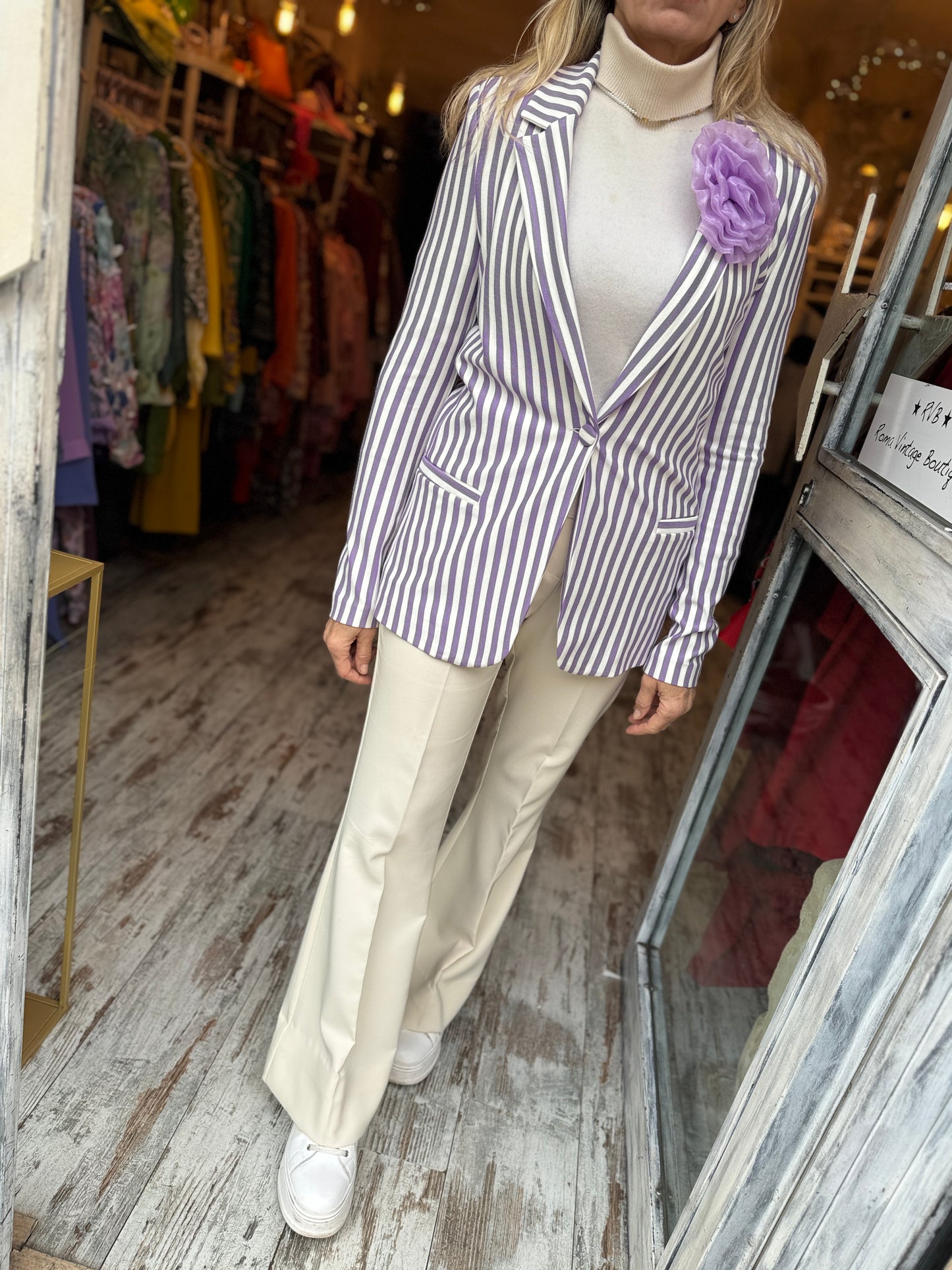 BLAZER LE ROBE A RIGHE