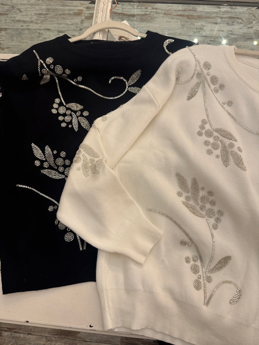 MAGLIA CON PERLINE SILVER