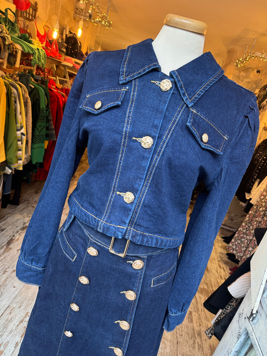 GIACCHINA CROP DENIM SCURO