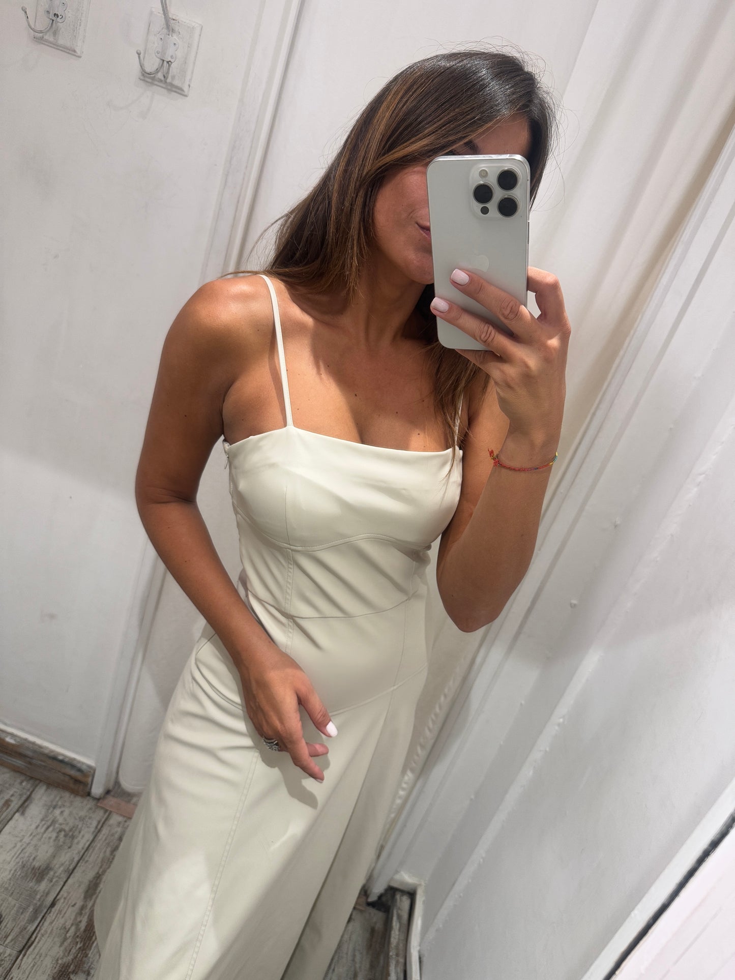 ABITO ZARA LONGUETTE ECOPELLE PANNA