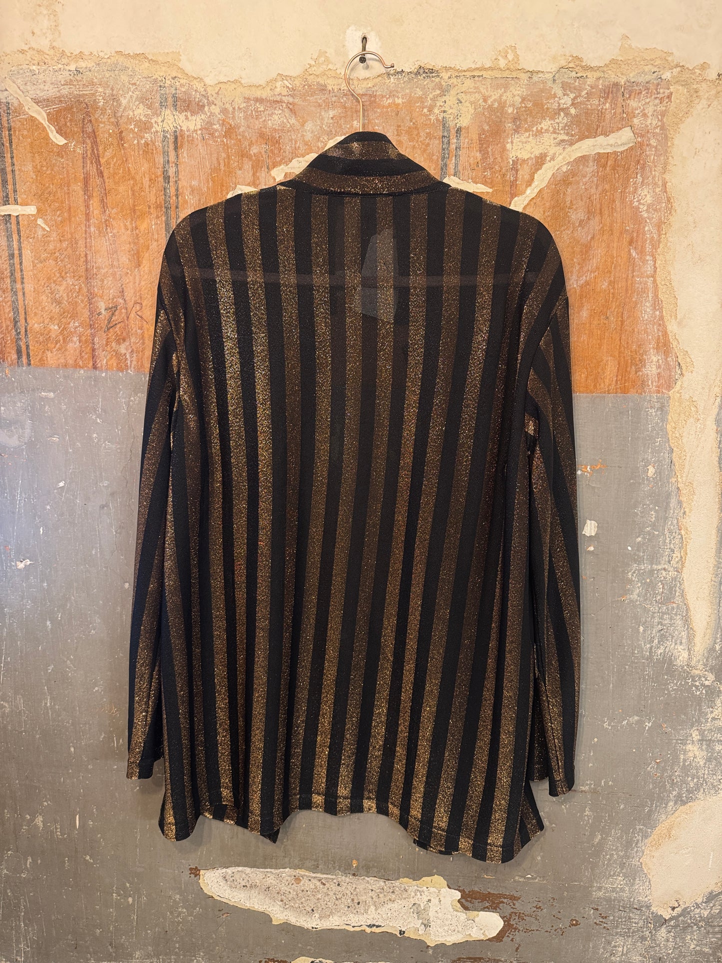 NEW COLLECTION - BLAZER DONATELLA DE PAOLI A RIGHE LUREX NERO ORO