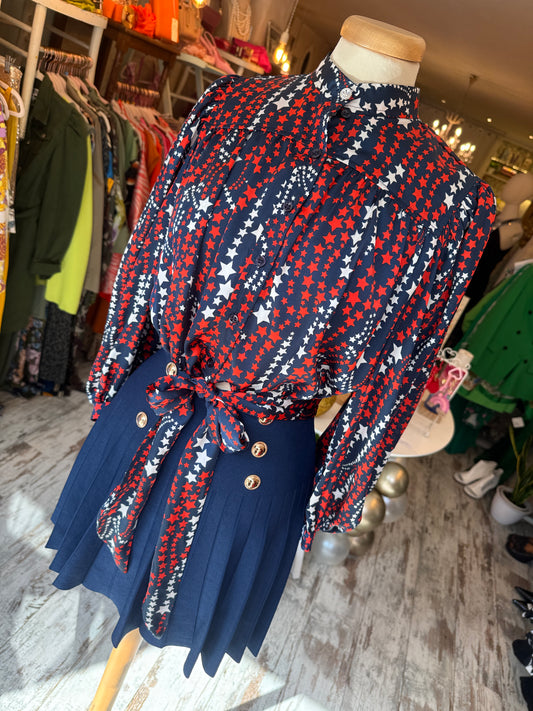 CAMICIA CROP LIUJO STELLE