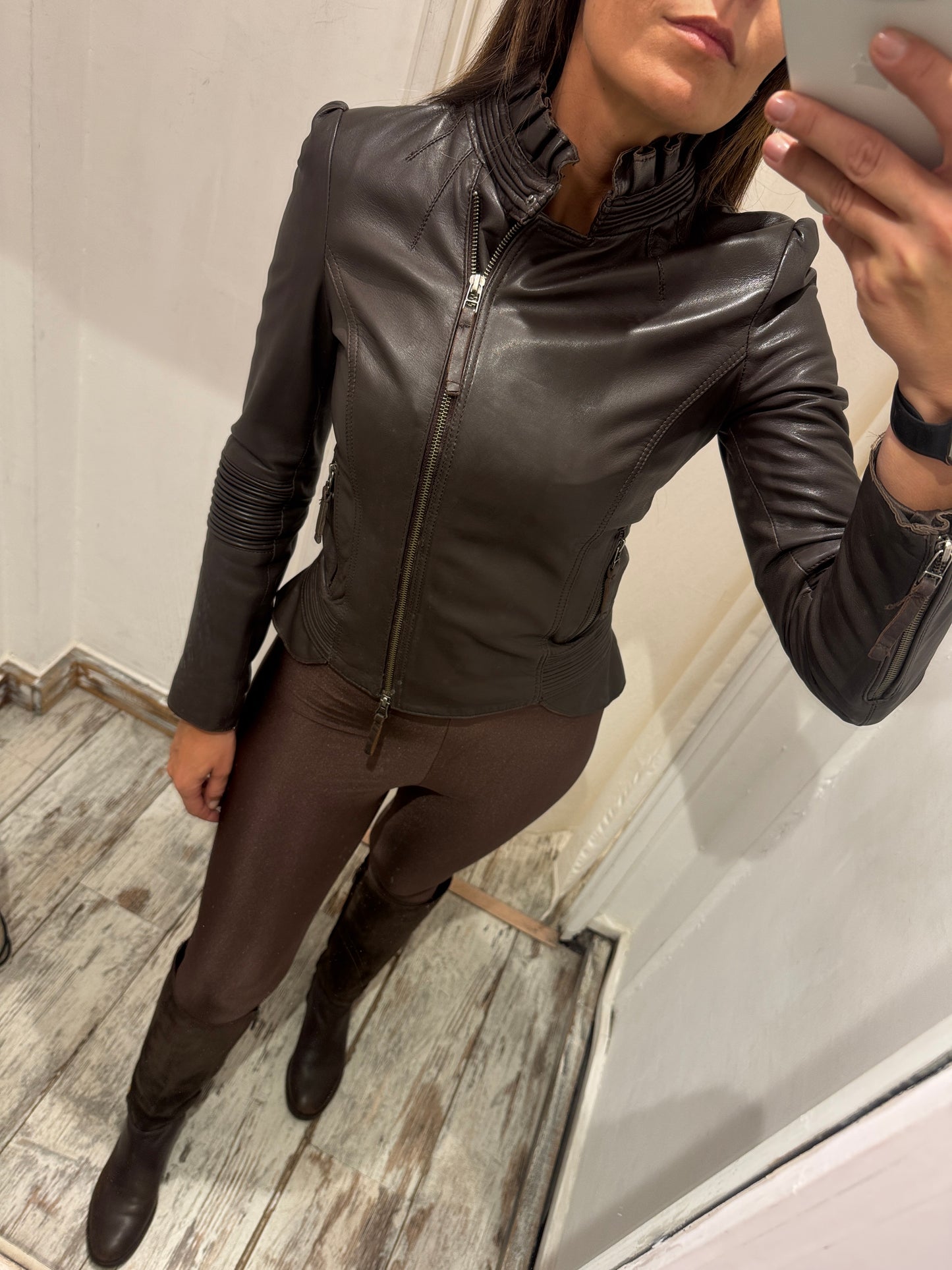 GIUBBINO IN PELLE MAX&Co TESTA DI MORO