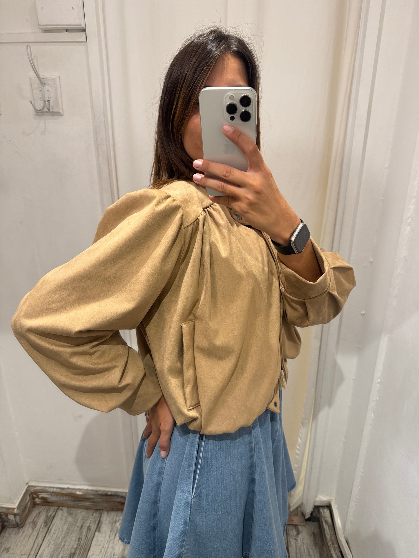 BOMBER SUEDE BEIGE