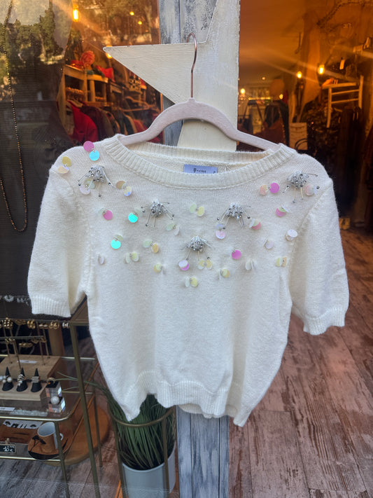 MAGLIA VIC BEE PANNA CON APPLICAZIONI