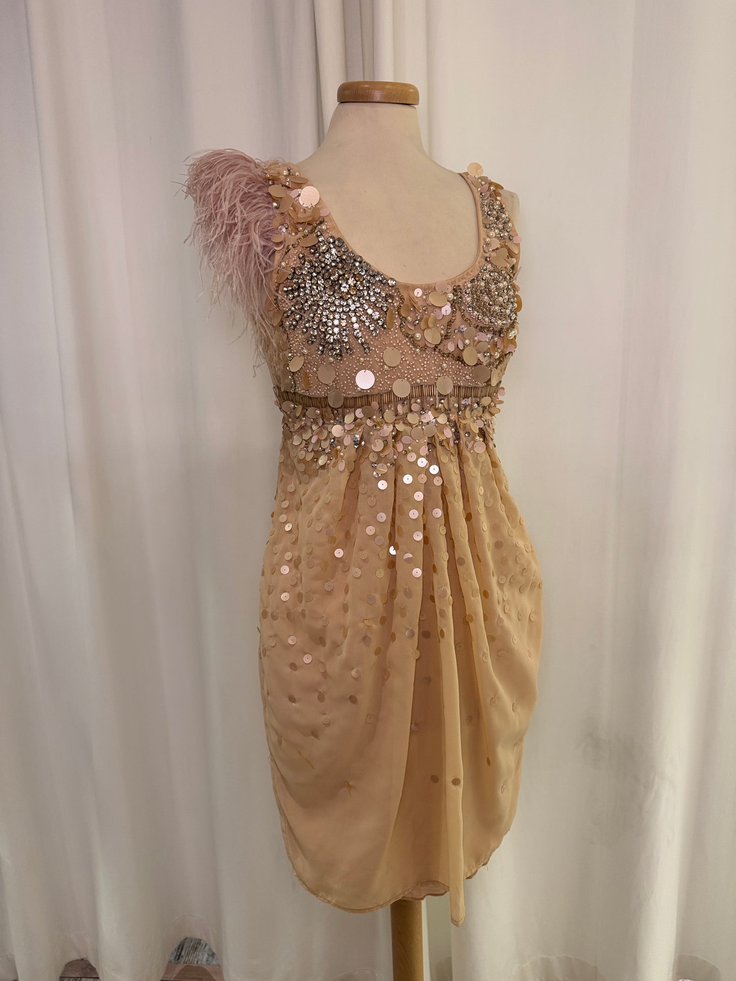 ABITO ELISABETTA FRANCHI CIPRIA CON RICAMI E PAILLETTES