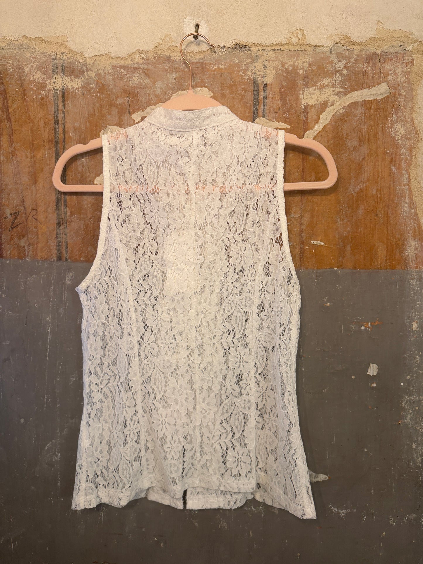 NEW COLLECTION - CAMICIA COREANA PIZZO BIANCO