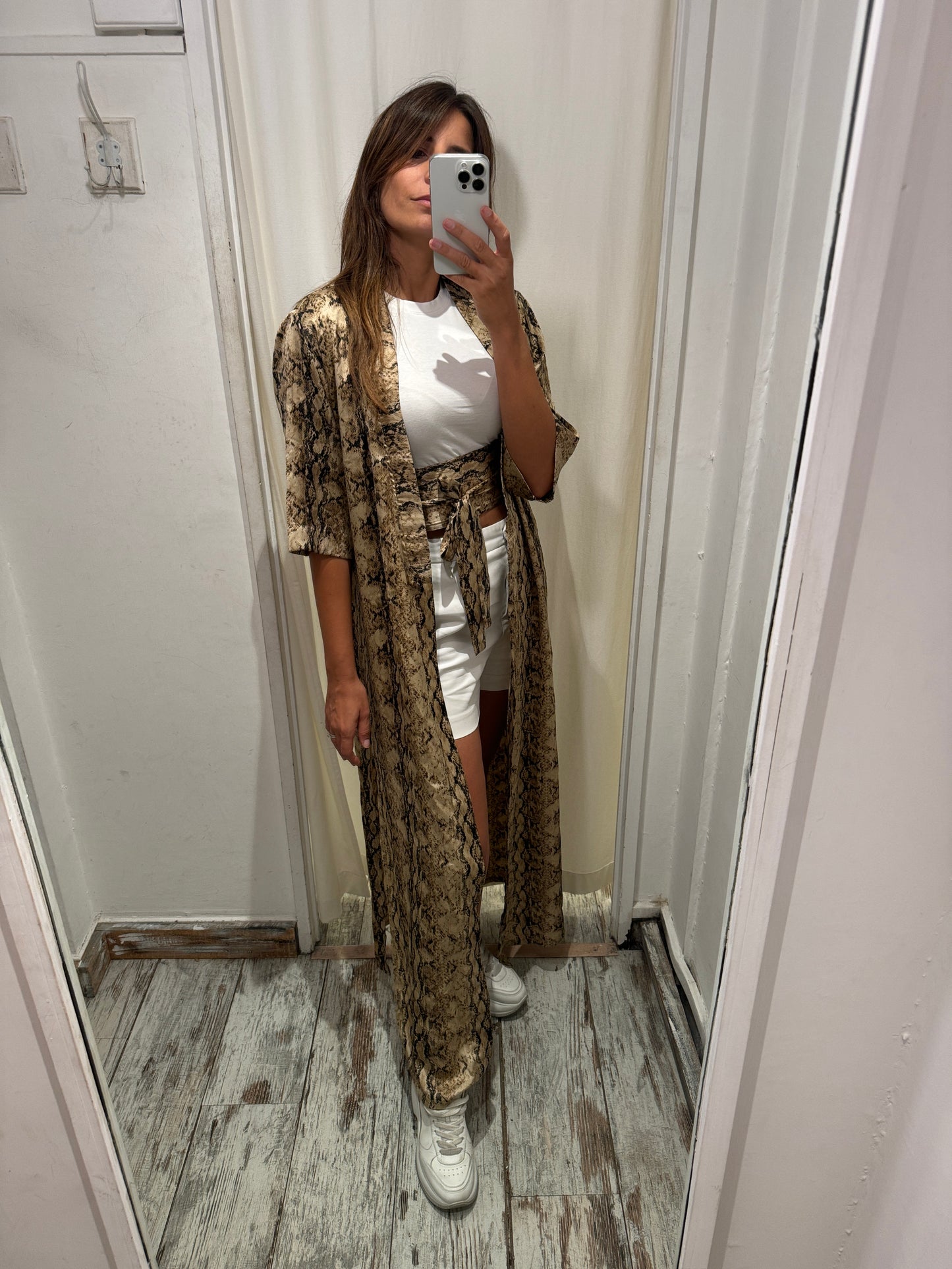 KIMONO PONCHIA PITONE CON CINTURA