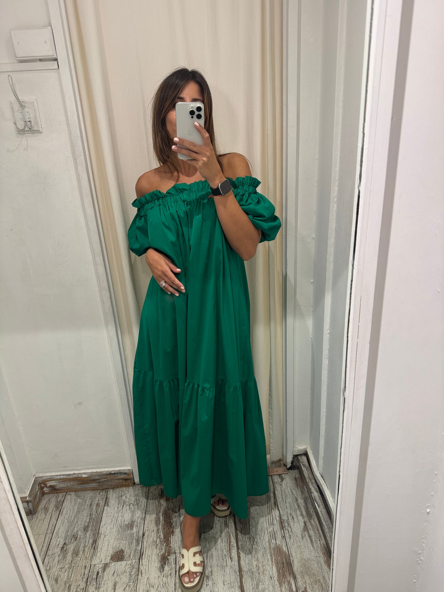 ABITO LONGUETTE SCOLLO BARCA VERDE