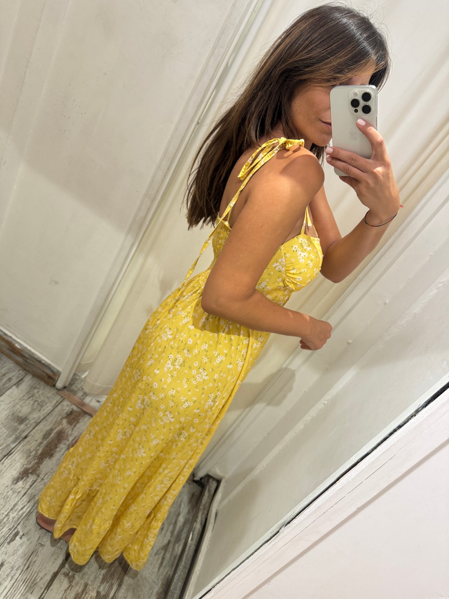 ABITO LONGUETTE GIALLO FIORELLINI