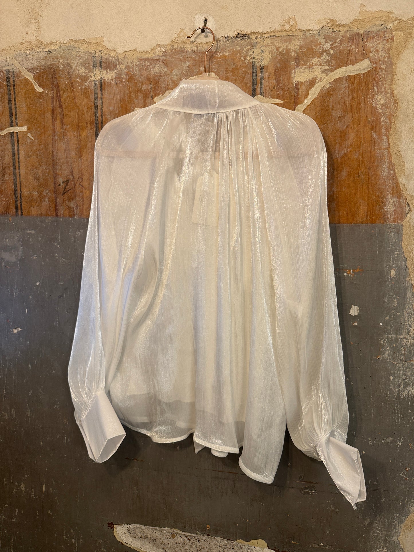 BLUSA BIANCA SATIN CON FIOCCO