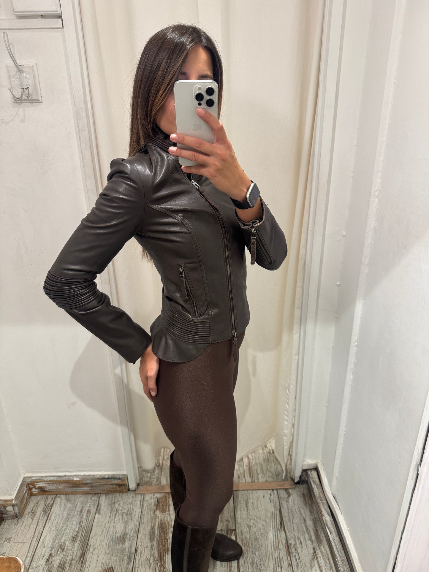 GIUBBINO IN PELLE MAX&Co TESTA DI MORO