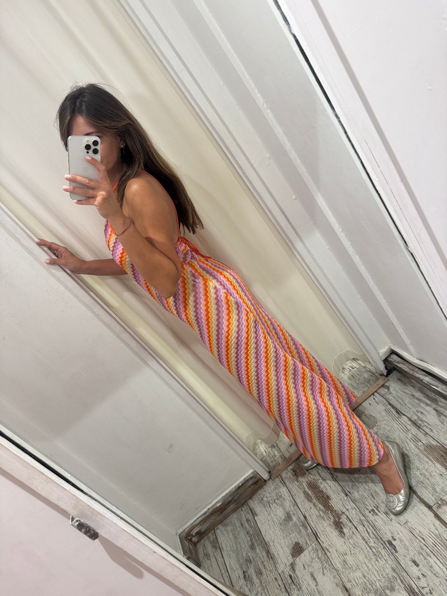 ABITO LUNGO ZIG ZAG MULTICOLORE