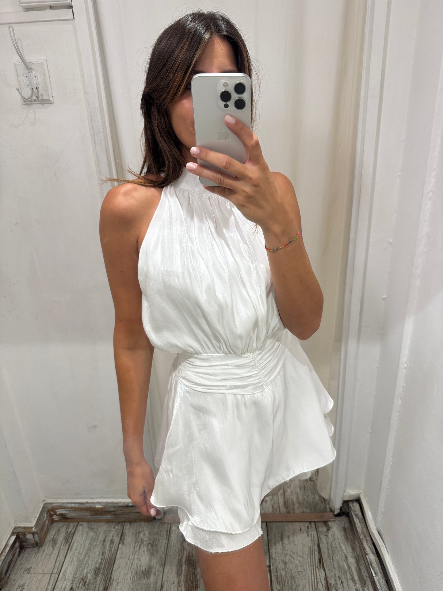 ABITO/TUTA CORTO BIANCO SATIN
