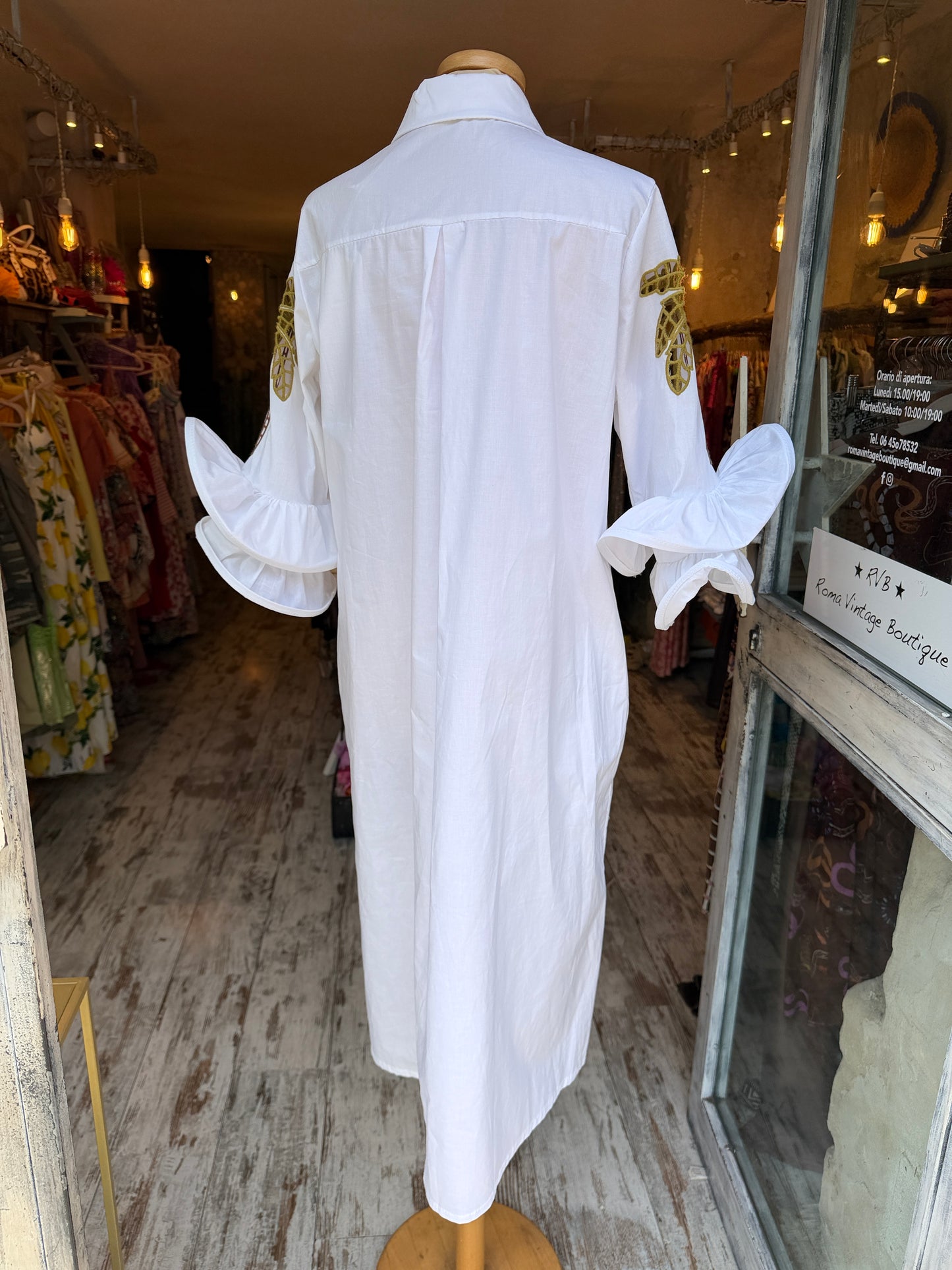CAMICIONE BIANCO CON PALME