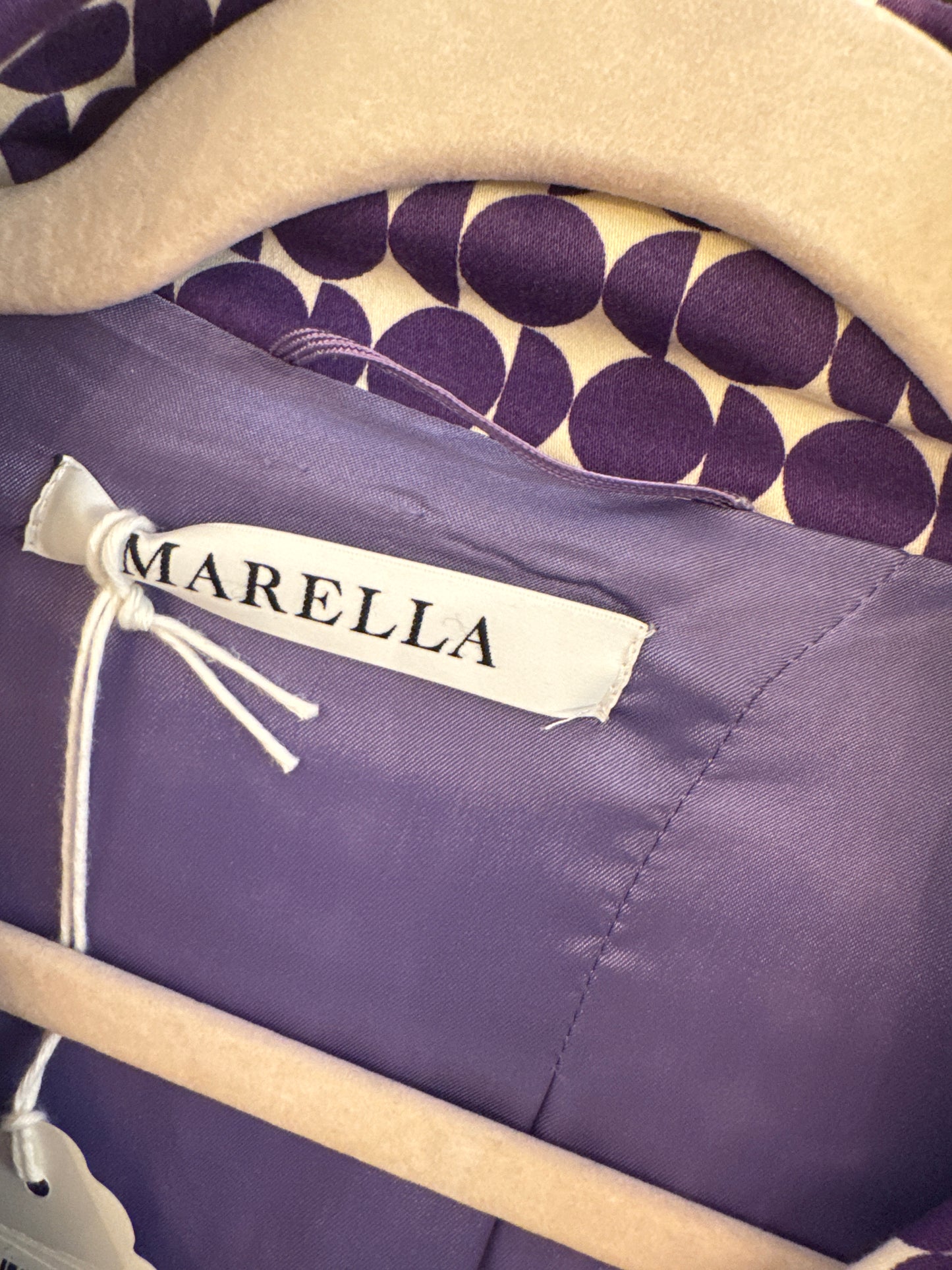 TRENCH MARELLA GEOMETRICO VIOLA E BIANCO