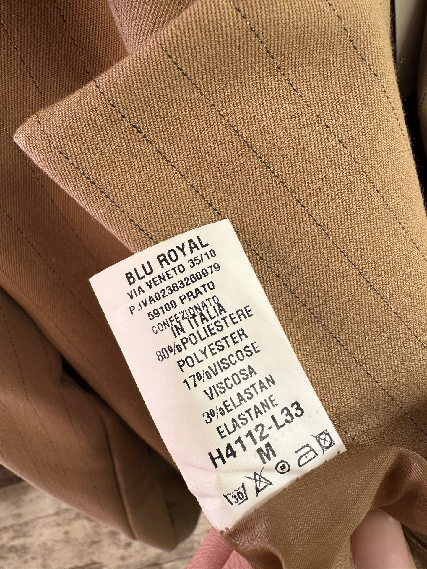 BLAZER OVER BISCOTTO GESSATO CON SPILLA