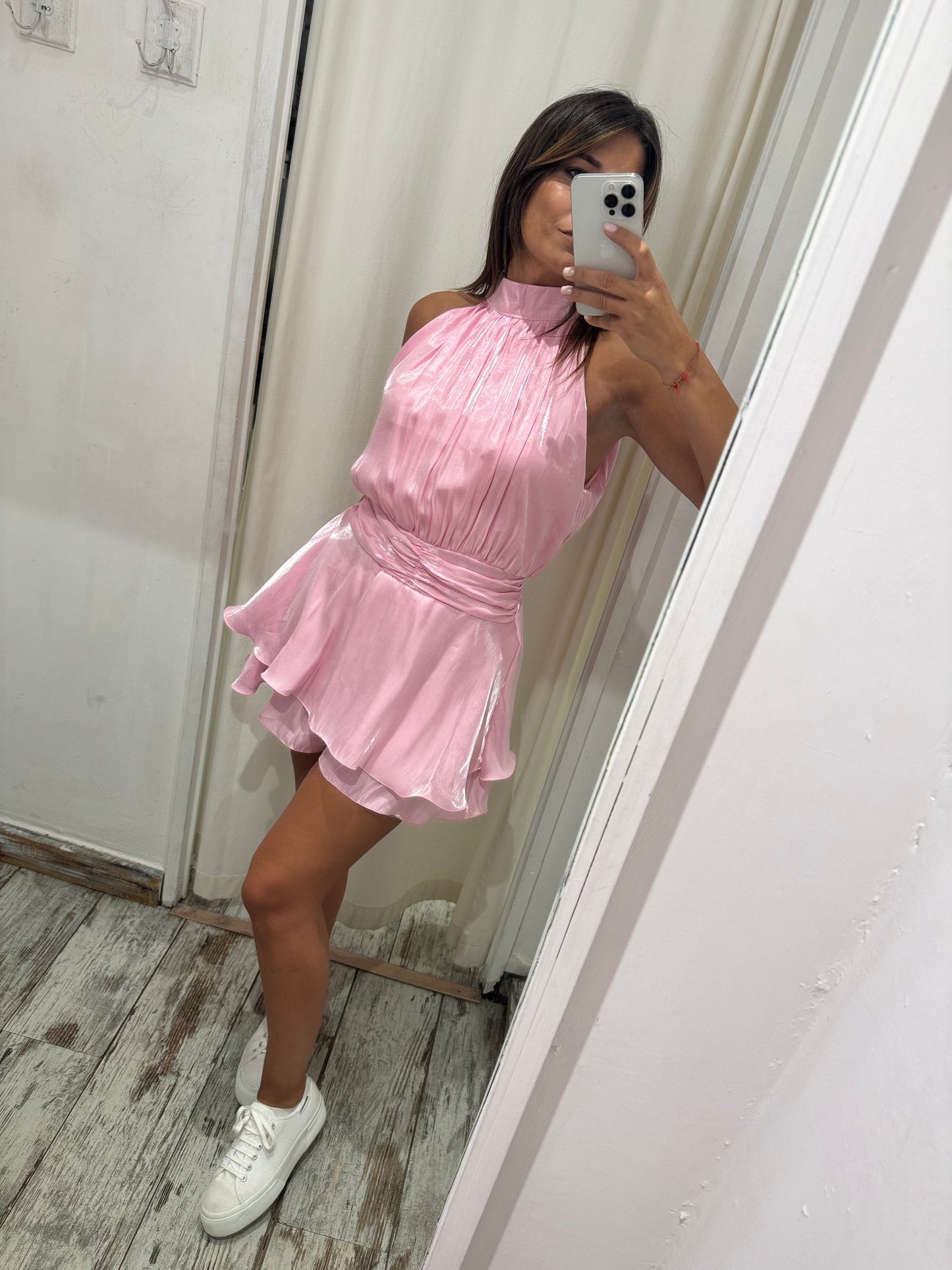 ABITO/TUTA CORTO SATIN ROSA