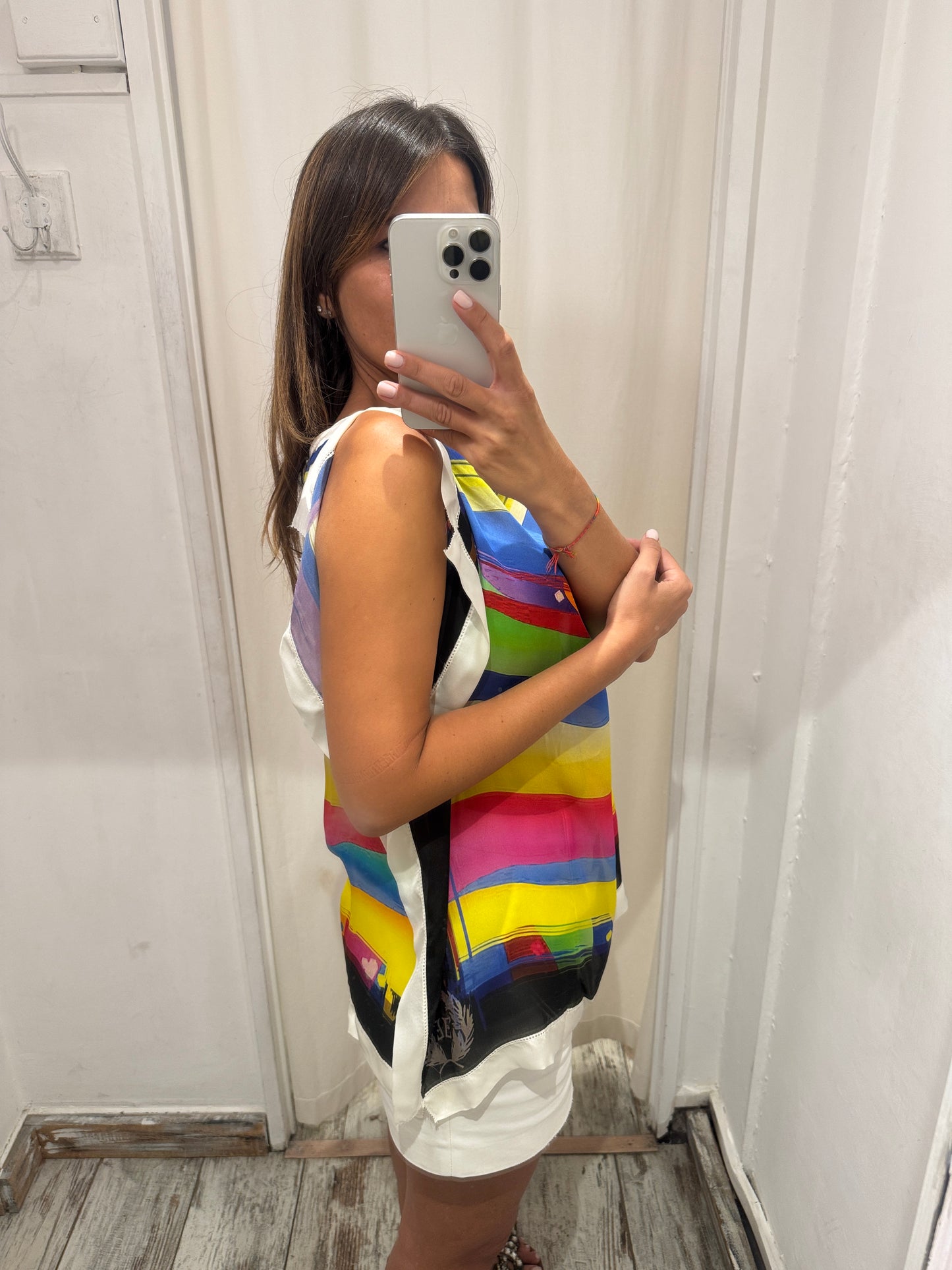BLUSA ERMANNO SCERVINO IN SETA MULTICOLORE