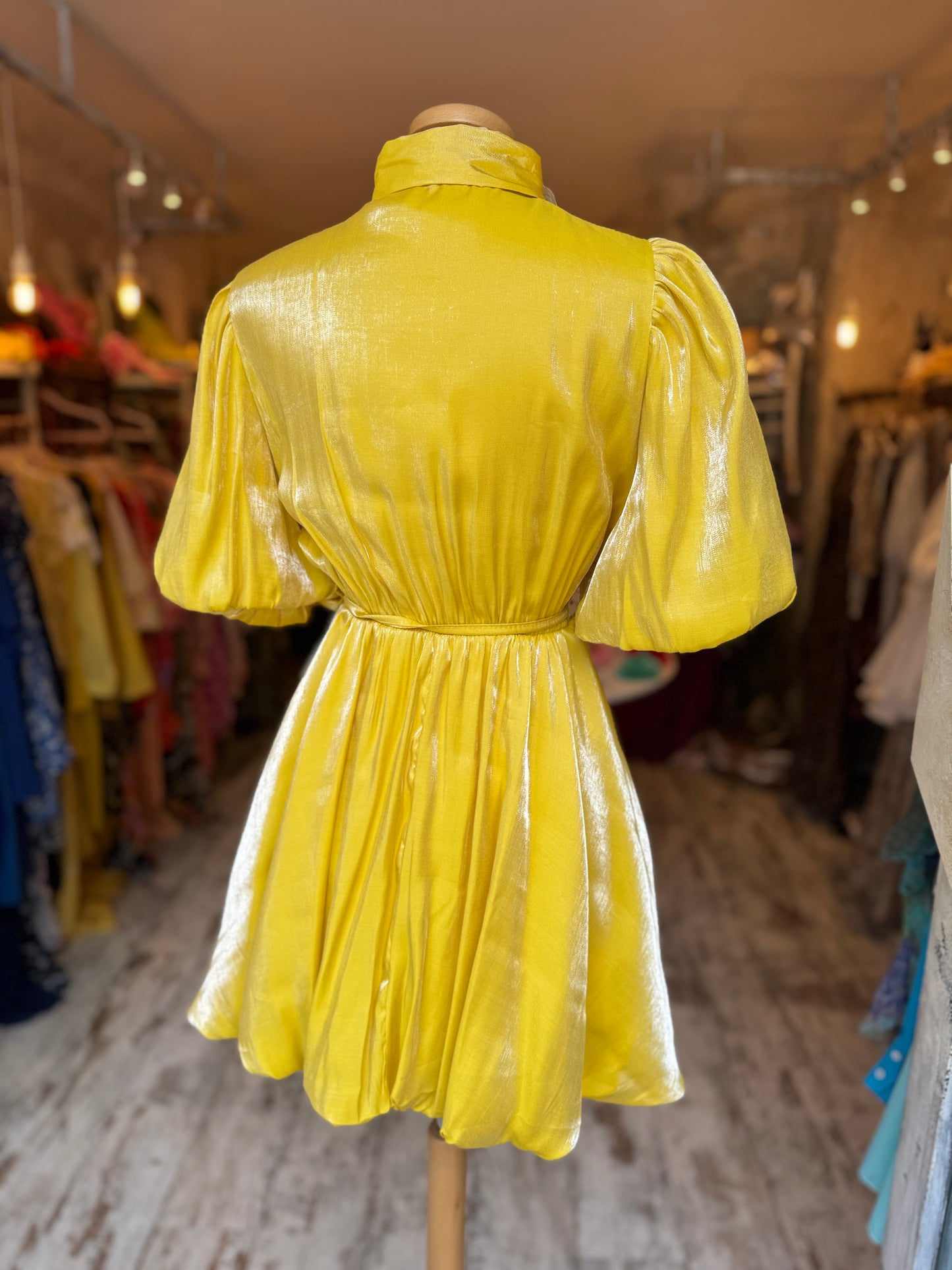 ABITO CHEMISIER GIALLO SATIN