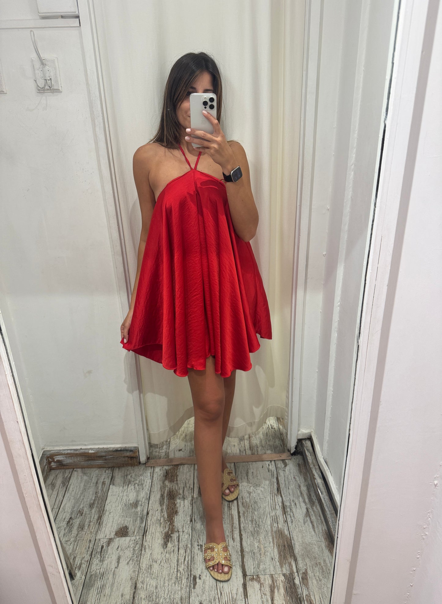ABITO HALTER ASIMMETRICO ROSSO